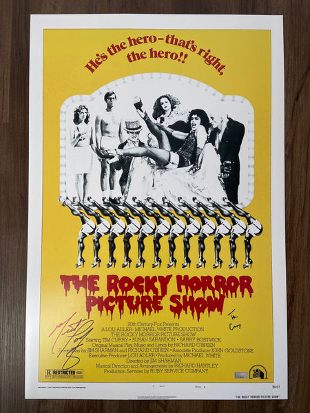 Tim Curry, Meat Loaf Autographed 1975 The Rocky Horror Picture Show 16x24 Poster
